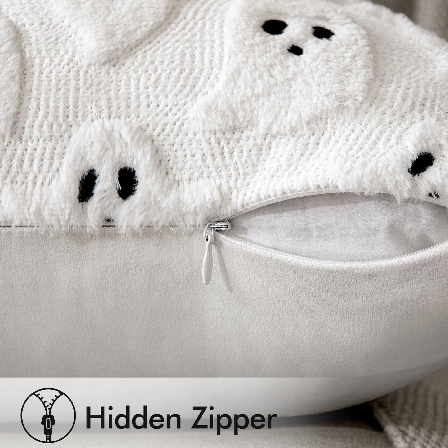 Transform Your Space with MIULEE's Adorable Ghost Throw Pillow Covers - Spooky Season Style for Sofa, Couch, and Bed - Set of 2 Plush 18X18 Inch White Cushions