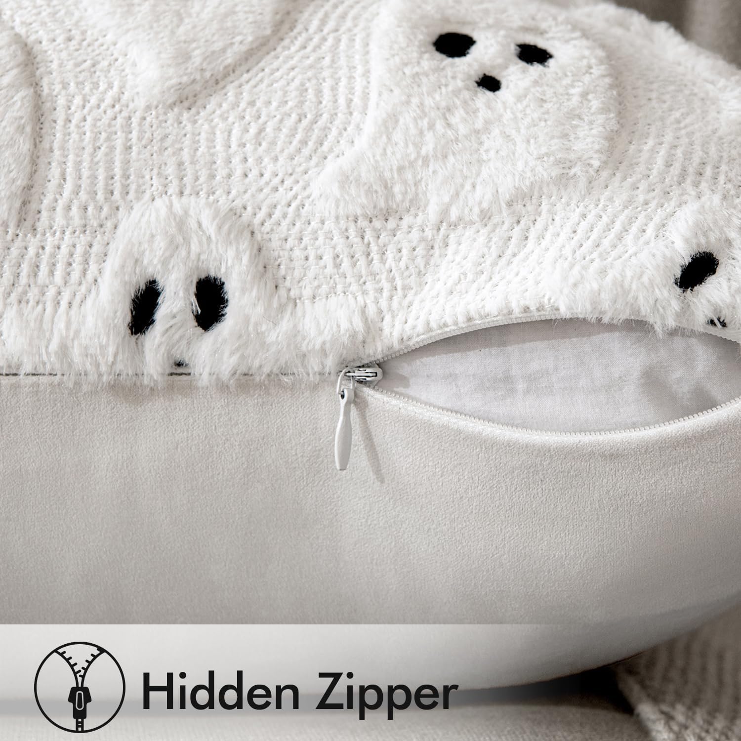 Transform Your Space with MIULEE's Adorable Ghost Throw Pillow Covers - Spooky Season Style for Sofa, Couch, and Bed - Set of 2 Plush 18X18 Inch White Cushions