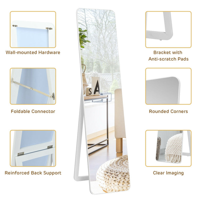 63 X 14.5 Inch Full Length Frameless Wall Mountable Floor Mirror